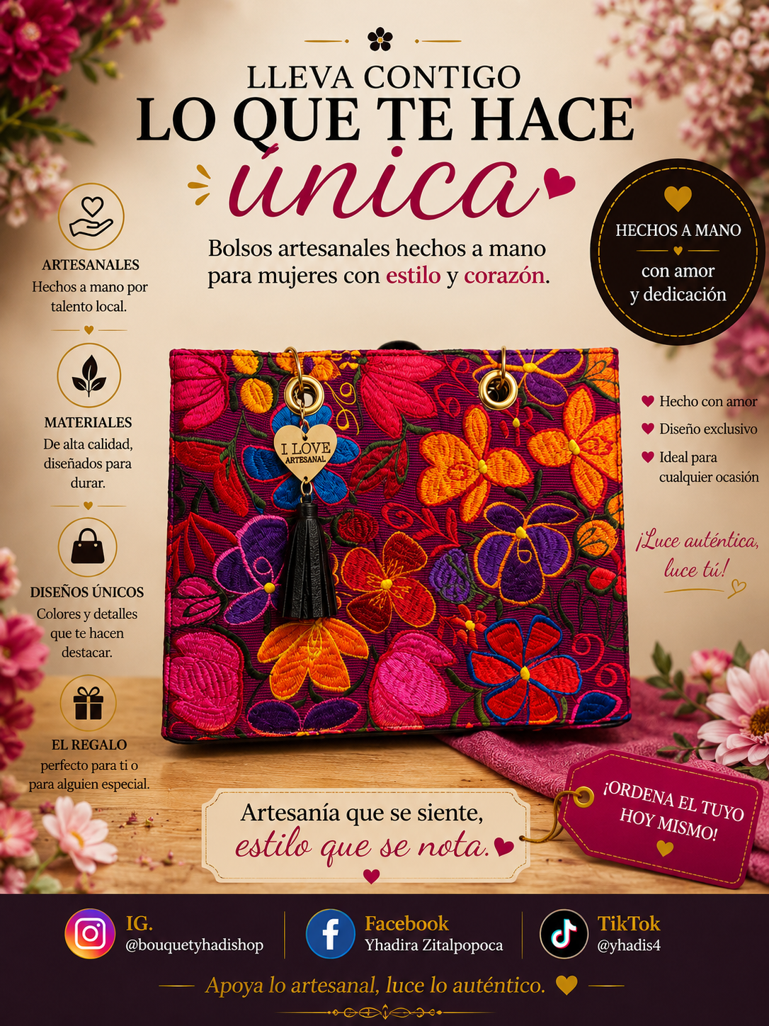 Bolsas de piel vegano y bordado